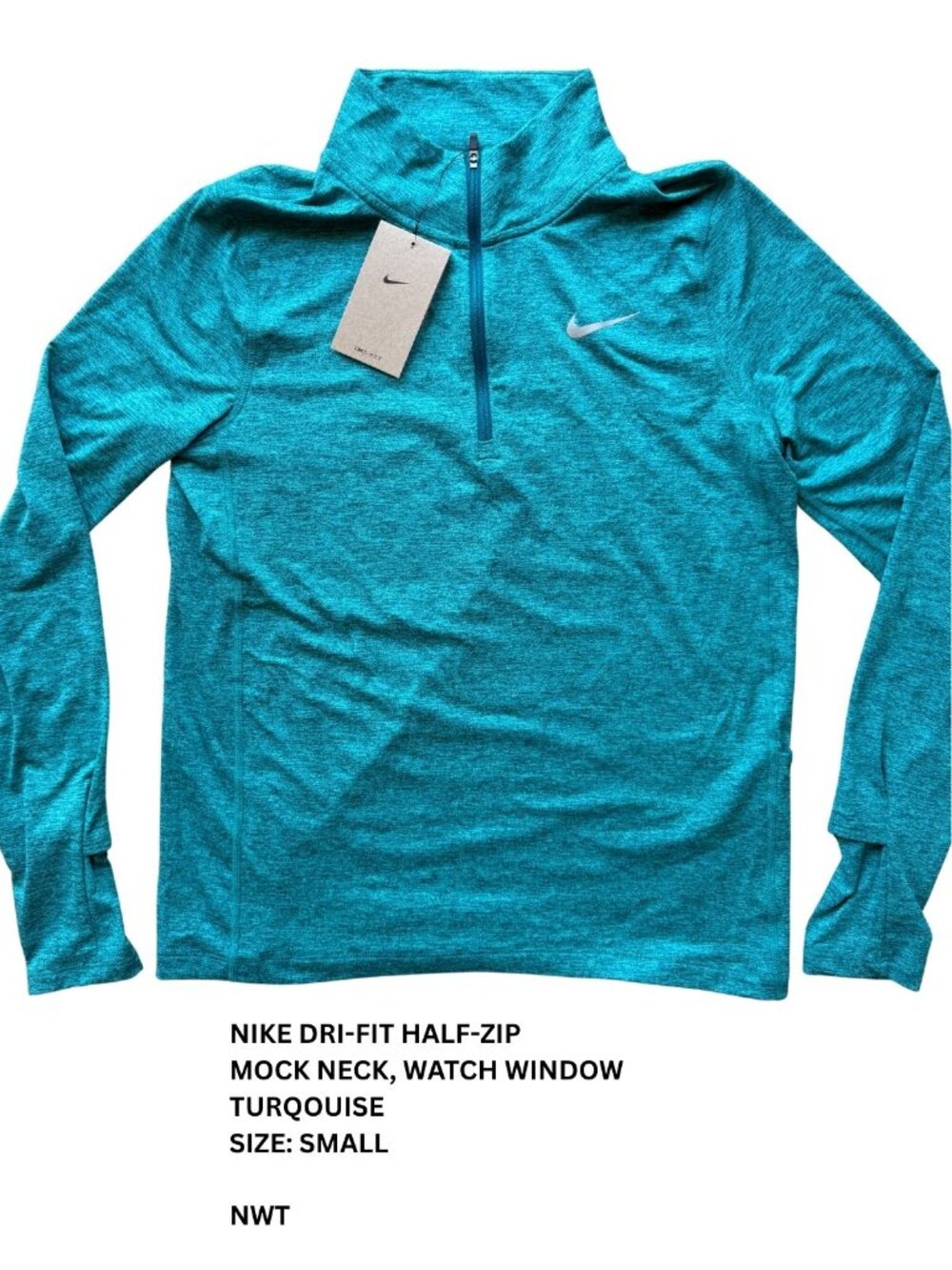NWT Nike Dri-FIT Swift Element Half-Zip Running Top Turquoise – Size Small NWT